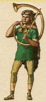 Rome, Soldat, Buccinateur legionnaire, avec le pantalon emprunte aux gaulois